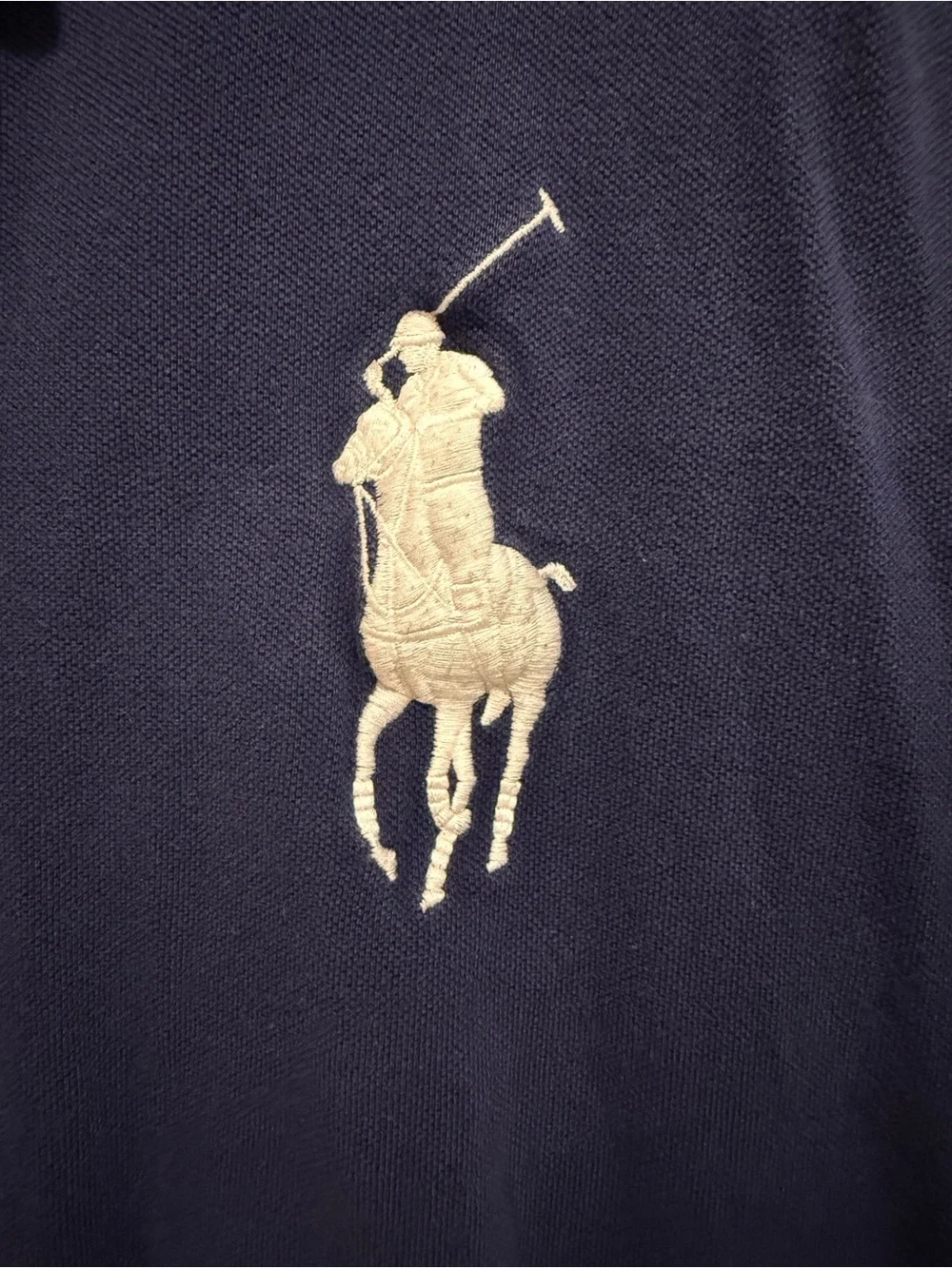 Ralph Lauren Polo Shirt in Navy with White Pony & Sleeve Number